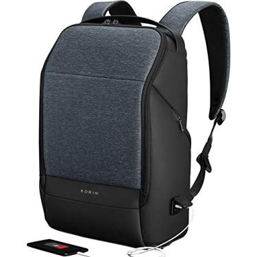 Imagem de KORIN Mochila de viagem antifurto para laptop de 15,6 polegadas com porta de carregamento USB 2.0, impermeável, TSA, mochila para laptop para mulheres e homens