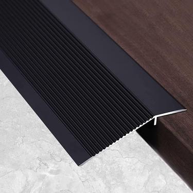 Imagem de Faixa de transição de piso irregular da porta, faixa de transição de piso com 10 cm de largura, barra redutora de limites de rampa de transição de alumínio, para pisos de madeira/laminado/vi