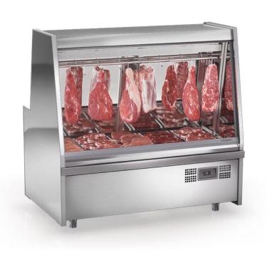 Imagem de Balcão Frigorifico Turino Com Depósito Gats150d Gelopar Expositor De Carnes Inox 220v