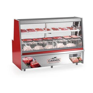 Imagem de Balcão De Frios E Avícola Grta200 Gelopar Expositor De Carnes Vermelho 2mt 220v