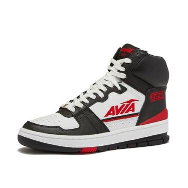 Imagem de Avia 830 Men's Basketball Shoes, Retro High Top Sneakers for Men Indoor or Outdoor, Street or Court - Black/Red/White, 5.5 Medium
