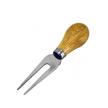 Imagem de Garfo para Queijo em Inox Cabo de Madeira Talheres Petiscos