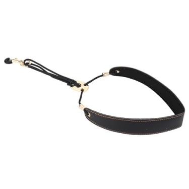 Imagem de Alça de Saxofone Ajustável, Com Couro PU Macio, Nylon e Metal, Alça de Pescoço Confortável para Saxofones Alto, Tenor, Barítono e Agudos (Preto)