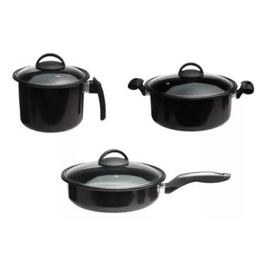 Imagem de Jogo De Panelas 3 Peças Indução Cooktop Lenha E Gás