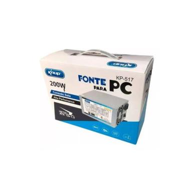 Imagem de Fonte De Alimentaçao Atx 200w Reais  Para PC Knup KP-517 Super Silenci