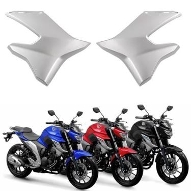 Imagem de Par Aba Tanque Aleta Tomada Guia Ar Inferior Fazer 250 Fz25 Prata 2018