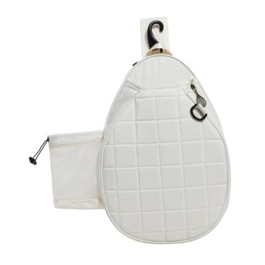Imagem de Aymzbd Bolsa de Tênis Bolsa de Pickleball Bolsa de Transporte Grande Capacidade Jogadores Bolsa de Pickleball para Adultos Bolsa de Badminton Estojo de Raque, BRANCO