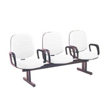 Imagem de Cadeira em Longarina com 03 lugares Linha Blenda Branco - Design Offic