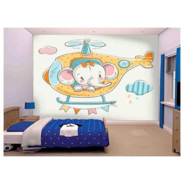 Imagem de Papel De Parede Elefantinha Quarto De Bebê s127 - Você Decora