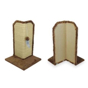 Imagem de Arranhador Gato Proteção Canto de Sofás Base Externo Brinquedo Bolinha