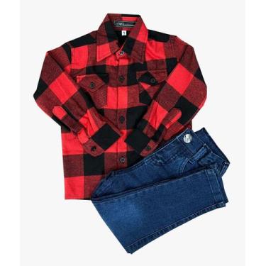 Imagem de Kit camisa flanela infantil e calça jeans 2 ao 16 - Maximus, Camisa ve