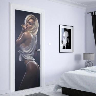 Imagem de Adesivo de Porta Loira Sensual 01 - Império da Impressão, G - 90cm x 2
