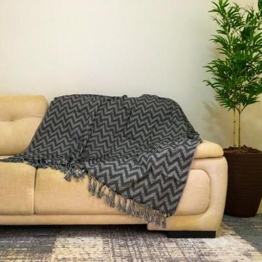 Imagem de Xale Manta para Sofá Decorativa 1,40mx2,10m Paris Preto - LOVE4HOME