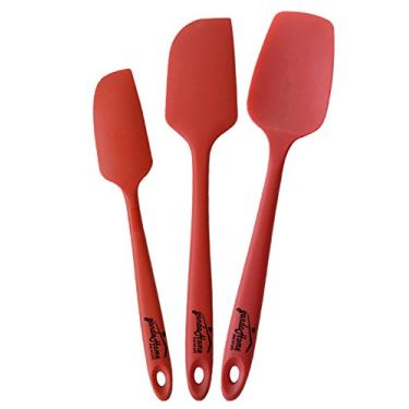 Imagem de Conjunto de espátulas de silicone gandaHome – 3 peças – Espátulas de borracha flexíveis antiaderentes resistentes ao calor com design de núcleo de aço inoxidável sólido de uma peça por gandaHome