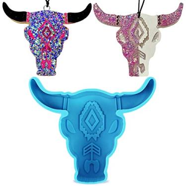 Imagem de Freshies Moldes de silicone, molde de sabonete de silicone de vaca de touro grande Longhorn para sabonete feito à mão, fundição de resina, chocolates, doces e presentes