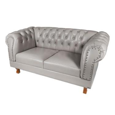 Imagem de Sofá Namoradeira 2 Lugares Chesterfield Duque Capitonê - Suede Preto /