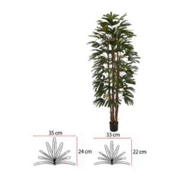 Imagem de Árvore Artificial Palmeira Raphis C/Pote X81 Verde 2,10cm - FLORESCER 
