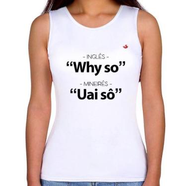 Imagem de Regata Feminina Inglês x Mineirês - Foca na Moda, Branco, M