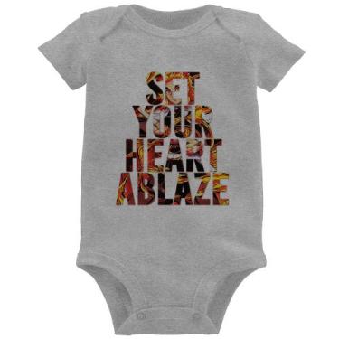 Imagem de Body Bebê Set your heart ablaze - Foca na Moda, Cinza, GG