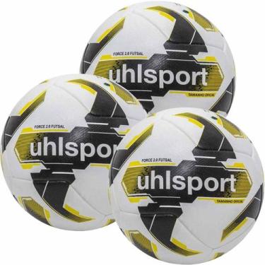 Imagem de Kit C/ 3 Bolas Uhlsport Force 2.0 Futsal Profissional, Único, Branco