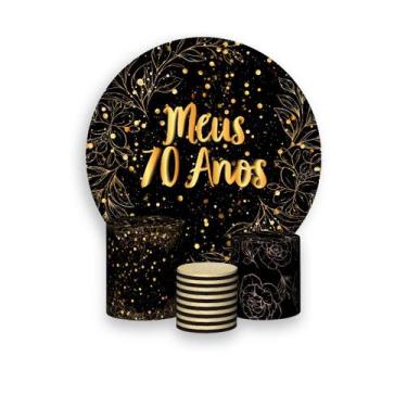 Imagem de Painel De Festa Redondo 1,50x1,50 + Trio De Capas Cilindro - Meus 70 A