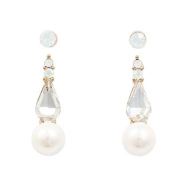 Imagem de Brinco Strass e Pérola BC3606 (2 pares) - Akasaki, Branco