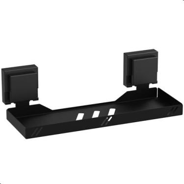 Imagem de Porta Shampoo Organizador De Banheiro Com Ventosa Preto Max - SteelDec