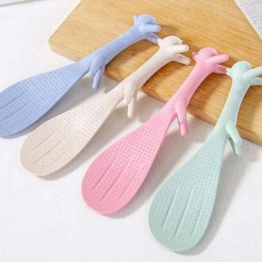 Imagem de Colher Para Arroz Mexer Servir Esquilo Com Apoio 21cm - JW SHOP, Rosa