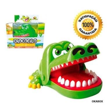 Imagem de Bonito Crocodilo Boca Dentista Verde Mordida Dedo Jogo educativo - OKA
