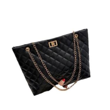 Imagem de Bolsa Feminina Média Couro PU Ombro Mão Retangular Elegante - Bag, Pre