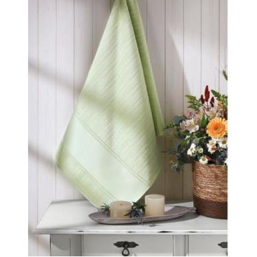Imagem de Toalha de Lavabo Velour Para Bordar Bella Liso Dohler, Verde Chá