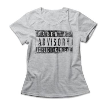 Imagem de Camiseta Feminina Parental Advisory - Studio Geek, M, Mescla cinza