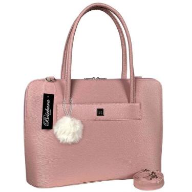 Imagem de Bolsa Feminina Notebook Pasta Maleta Chaveiro Pompom Fashion - Bárbara