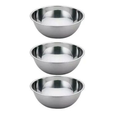 Imagem de Conjunto Tigelas Bowl Saladeira 3 Pçs Aço Inox - Frigopro