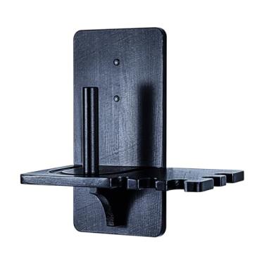 Imagem de GOOX Suporte de giz de piscina - Suporte de giz em cone de madeira maciça montado na parede para bilhar - Acessórios de mesa de sinuca preto