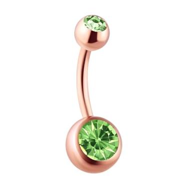 Imagem de Decentraland 1 peça Esfera prateada com zircão colorido 1,6 mm (14G) piercing de umbigo piercing corporal halteres piercing joias aço cirúrgico aço inoxidável 23 mm, 1.6mm(14G),L-23mm, Aço inoxidável,