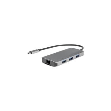 Imagem de Rocstor Hub USB-C de 3 portas com porta LAN USB-C e portas Thunderbolt 3/4