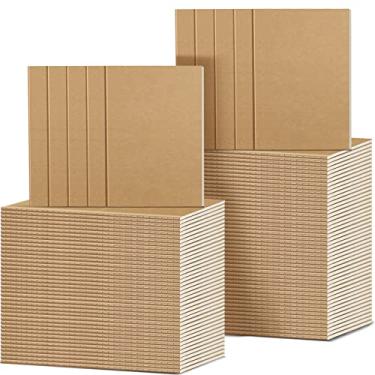 Imagem de Handepo Pacote com 100 cadernos kraft, 60 páginas, pautados, cadernos, capa macia, composição kraft, cadernos de viagem, diários de viagem, memorandos para estudantes, escritório, material escolar