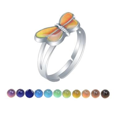 Imagem de AINILOVE Anel que muda de cor, sensor de temperatura, tartaruga/golfinho/baleia/pinguim animal anel de humor para meninas festa de aniversário joia presente, Cobre, Cobre