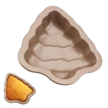 Imagem de Crethinkaty Forma de árvore de Natal Mini forma de bolo Molud, lata de bolo de 5,3 polegadas com revestimento antiaderente moldes de assar assadeira para bolo de Natal chocolate fondant doce molde de assar
