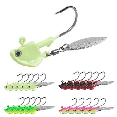 Imagem de Ganchos de pesca Jig Heads, 10 peças Walleye Jigs Spinner Iscas Underspin Jig Heads com Lâmina de Salgueiro Colorido Pintado Brilhante Iscas para Walleye Crappie Bass Truut Linguado