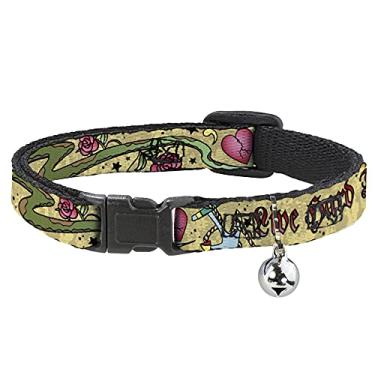 Imagem de Buckle-Down Coleira de gato Breakaway Live Hard Die Young Tan 20 a 30,5 cm de largura