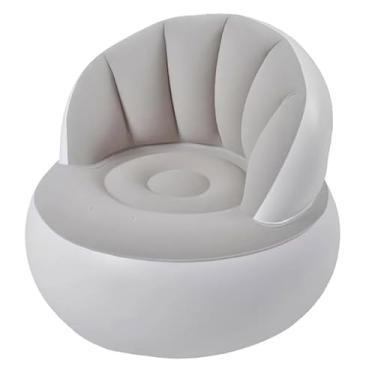 Imagem de Sofá Poltrona Cadeira Inflável Resistente Almofadado Compacta Leve Adulto Infantil (PVC, Cinza)