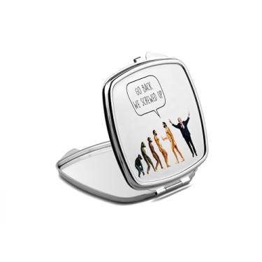 Imagem de SpreadPassion Go Back We Screwed Up Espelho compacto, espelho fotográfico, espelho de maquiagem de viagem pequeno espelho portátil, espelho de bolso portátil, ideia de aniversário (1, quadrado)