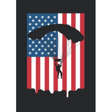 Imagem de Notizbuch A4 liniert mit Softcover Design: Skydiver Amerika USA Fallschirm Skydiver Fallschirmspringer: 120 linierte DIN A4 Seiten