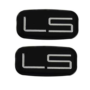 Imagem de 2 peças Emblema LS 3D Adesivo de carro Checkered Cabine de substituição para Chevrolet Silverado Tahoe Suburban (Cromo/Preto)