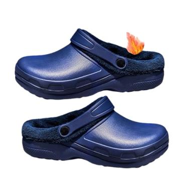 Imagem de Sapatos Masculinos De Chef Largos, Moda Inverno Quente Algodão À Prova De Água Segurança De Óleo Sapatos De Cozinha De Trabalho, Tamancos De Chef Internos E Externos, Para Restaurante(Blue,41 EU)