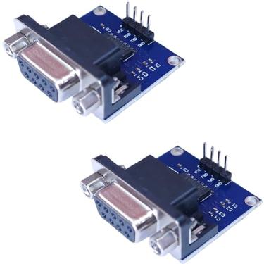 Imagem de Módulo conversor de porta serial MAX3232 RS232 para TTL, DB9 fêmea | Compatível com Arduino, Raspberry Pi, ESP32, ESP8266 com tutoriais, 2 peças