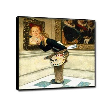 Imagem de JZSDGB Impressões de arte famosas emolduradas em preto - Norman Rockwell Poster-Art Crítico de arte de parede arte de parede em tela reprodução de pinturas famosas - arte de imagens de paisagem para