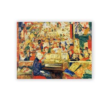 Imagem de JZSDGB Impressão em tela Giclee James ensor - reprodução de pinturas a óleo famosas em tela - pôsteres de arte de piano - imagem de arte de parede em tela abstrata para decoração de casa 60 x 80 cm